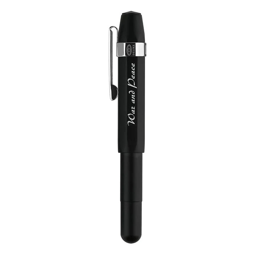 Delike Black Fine Nib Pocket Fountain Pen – Smooth Handwriting, Raw Brass Finish
