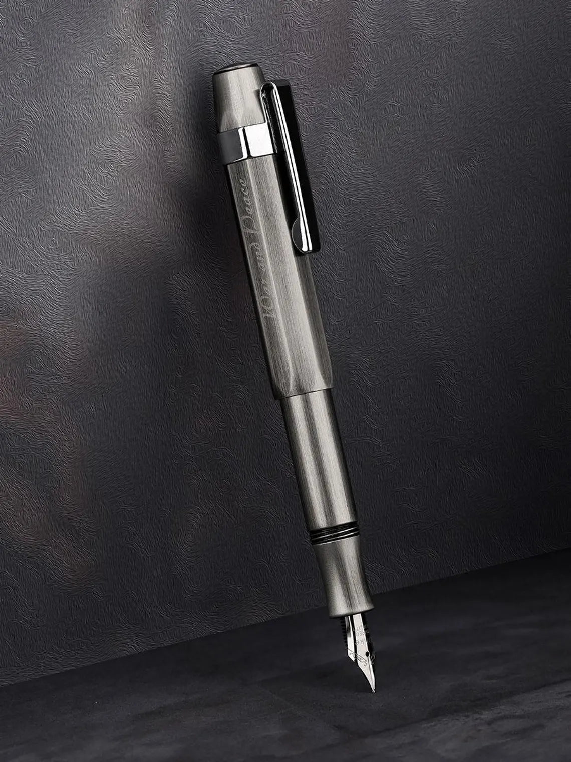 Delike Vintage Solid Steel Fountain Pen – Compact Travel Pocket Pen with Fine & Bent Nib Options, Rotating Ink Cartridge System