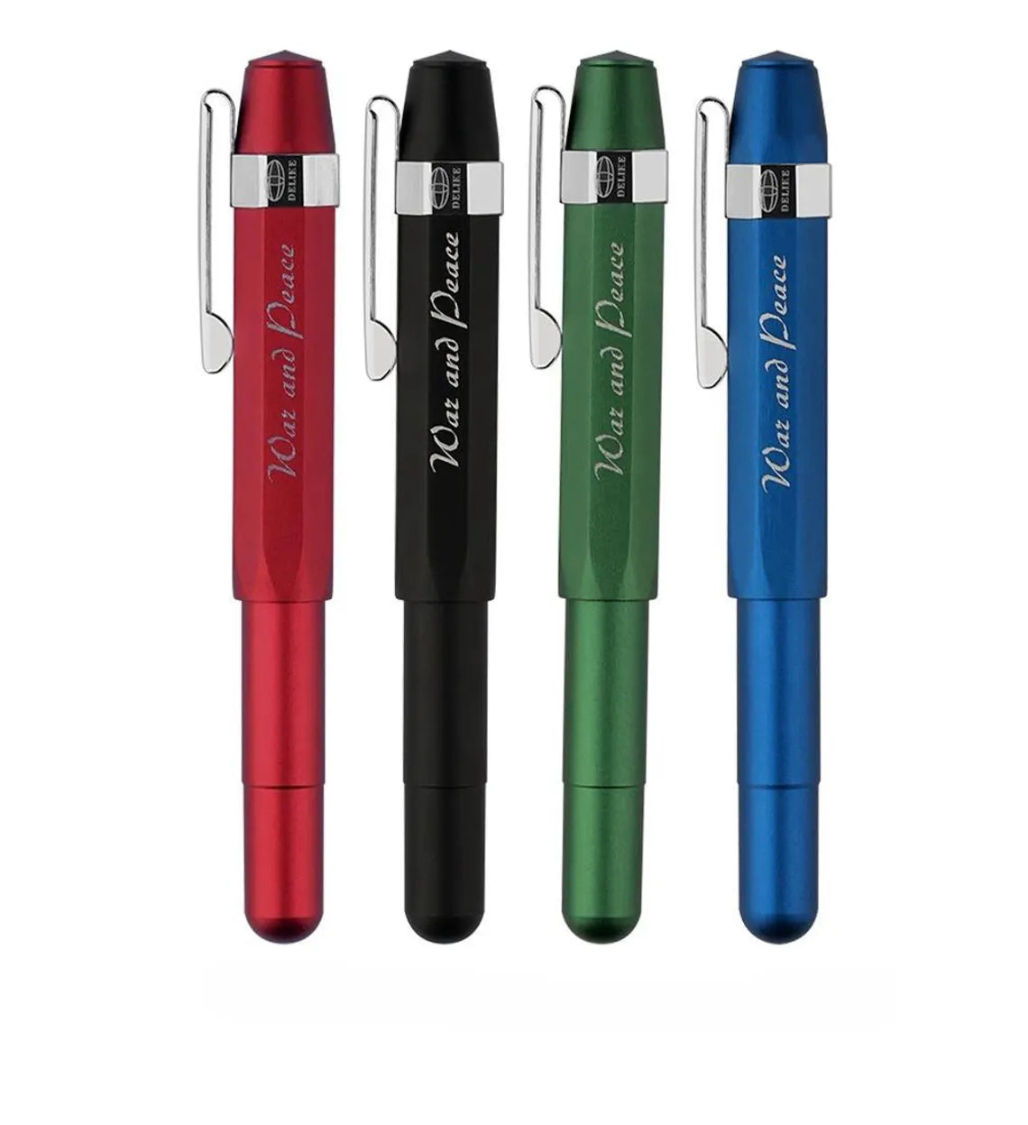 Delike Alpha Fountain Pen – Lightweight Aluminum Alloy Body with Clip & Converter, Fine 0.5mm Nib, Compact Design – Red / Green