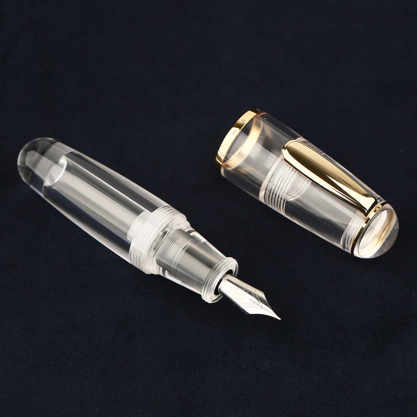 Moonman Q1 Mini Eyedropper Fountain Pen – Transparent Resin Body, Fine & Extra Fine Iridium Nib Options, Large Ink Capacity Pocket Pen