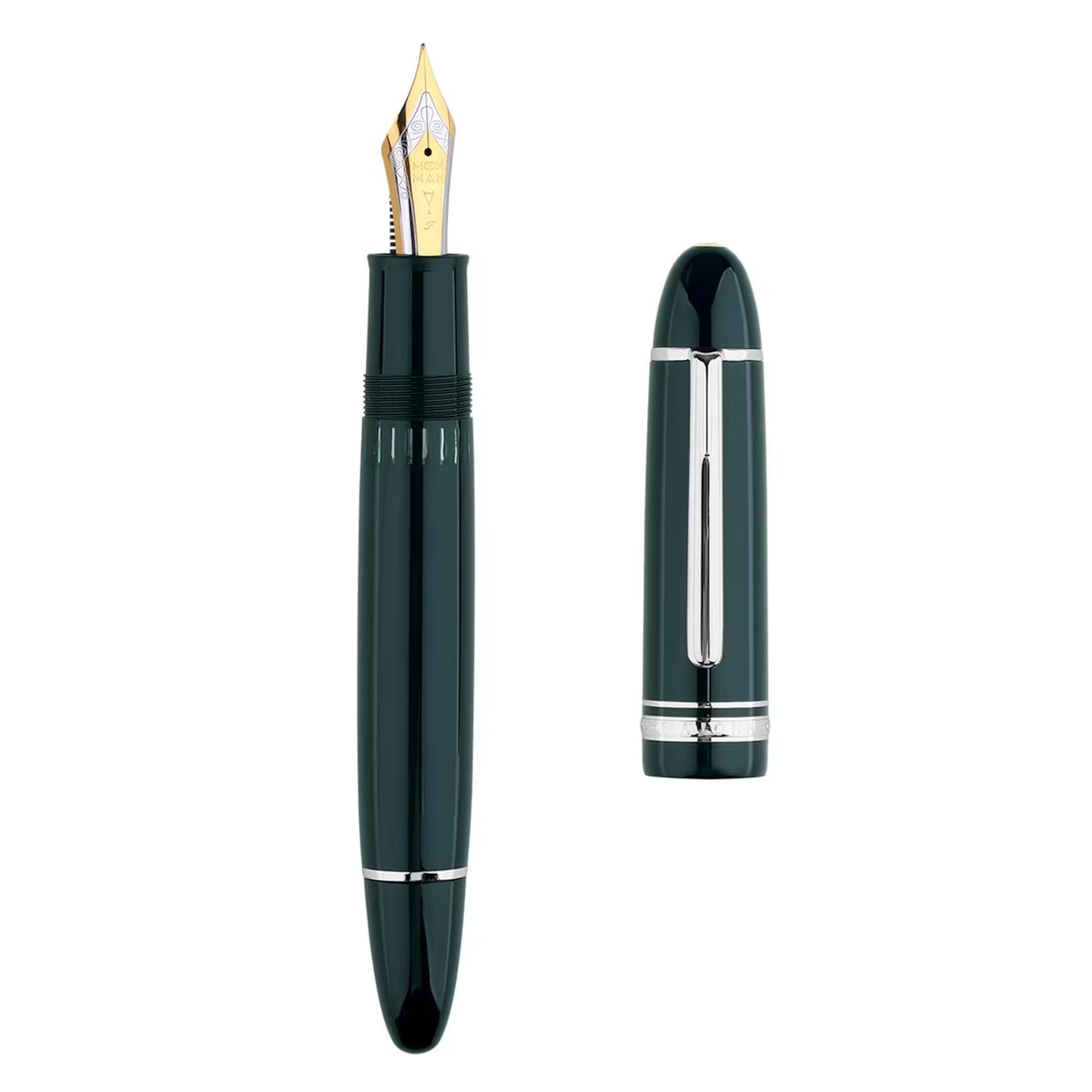 Moonman P141 Piston Fountain Pen – Size 8 Dual-Tone Fine Nib with Silver Trim & Clip – Resin Body – Multiple Colors – Bottled Ink Filling (No Ink Included)