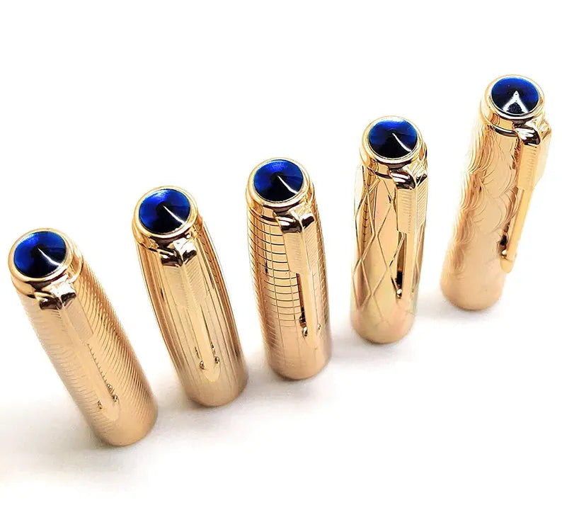 Wing Sung 601A Black Vacumatic Fountain Pen with Golden Cap – 0.5mm Fine Nib, Ink Window, Resin Body, Push Cap, Gift Box (No Ink)