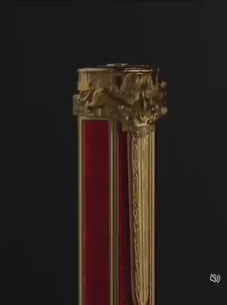 Xi Yun D6 Piston Filler Fountain Pen – Brass Body, Red Enamel Inlay, Gold-Tone Finish, EF/F Nib