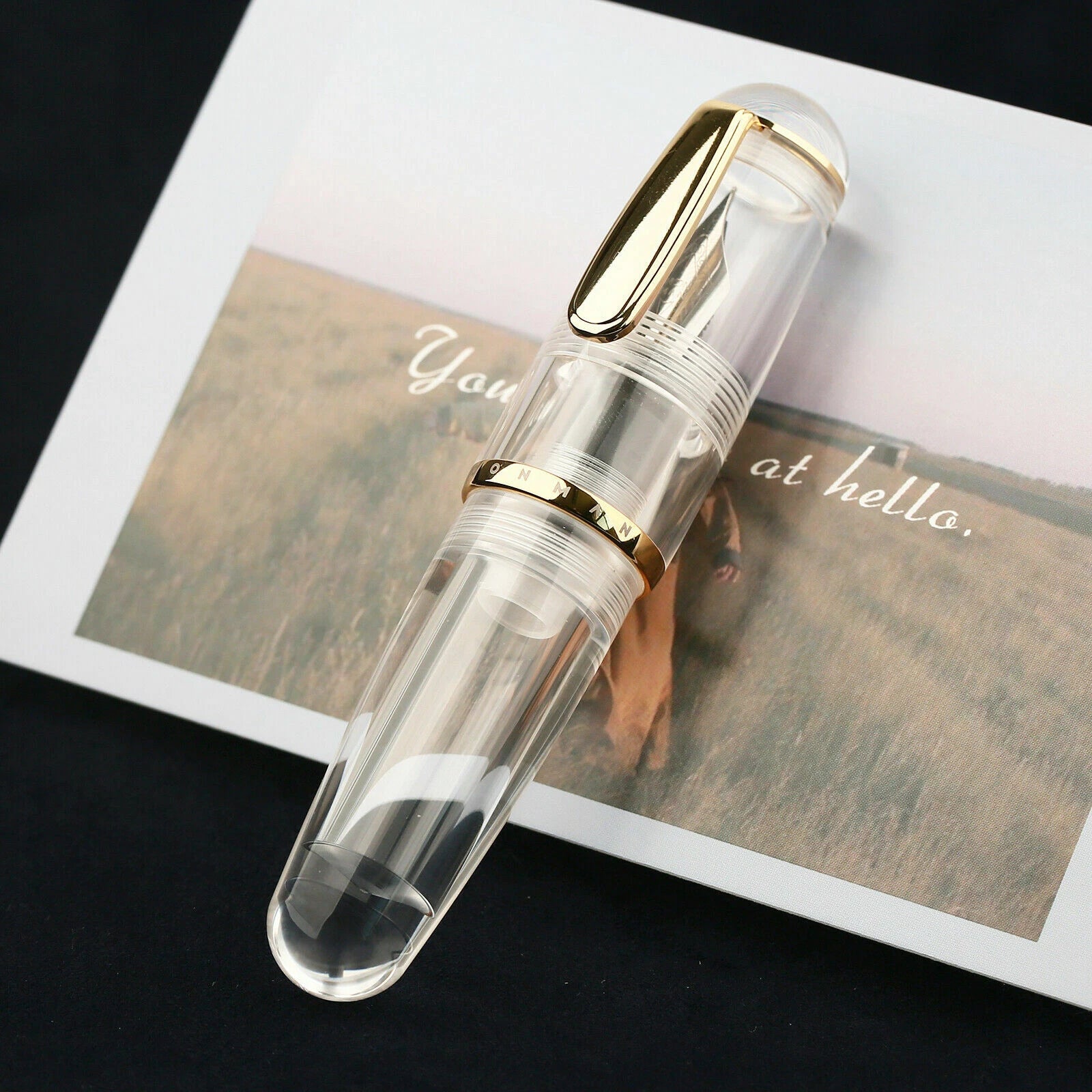 Moonman Q1 Mini Eyedropper Fountain Pen – Transparent Resin Body, Fine & Extra Fine Iridium Nib Options, Large Ink Capacity Pocket Pen